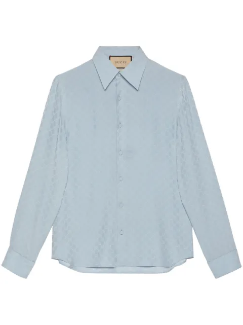 Gucci monogram-pattern silk shirt