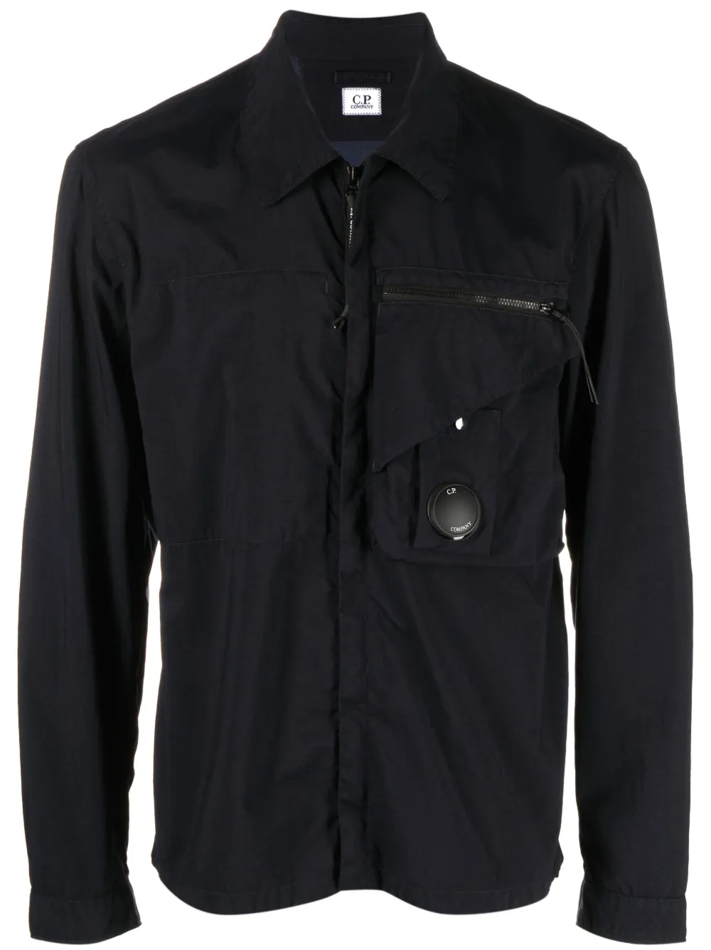 C.p. Company Lens-detail Shirt Jacket In Blue