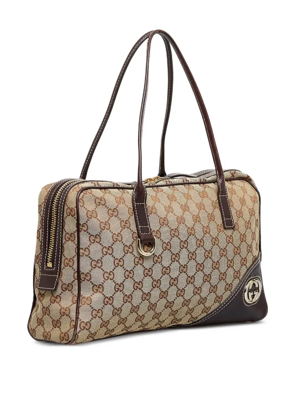 What Goes Around Comes Around Gucci Brown Canvas Britt Tote