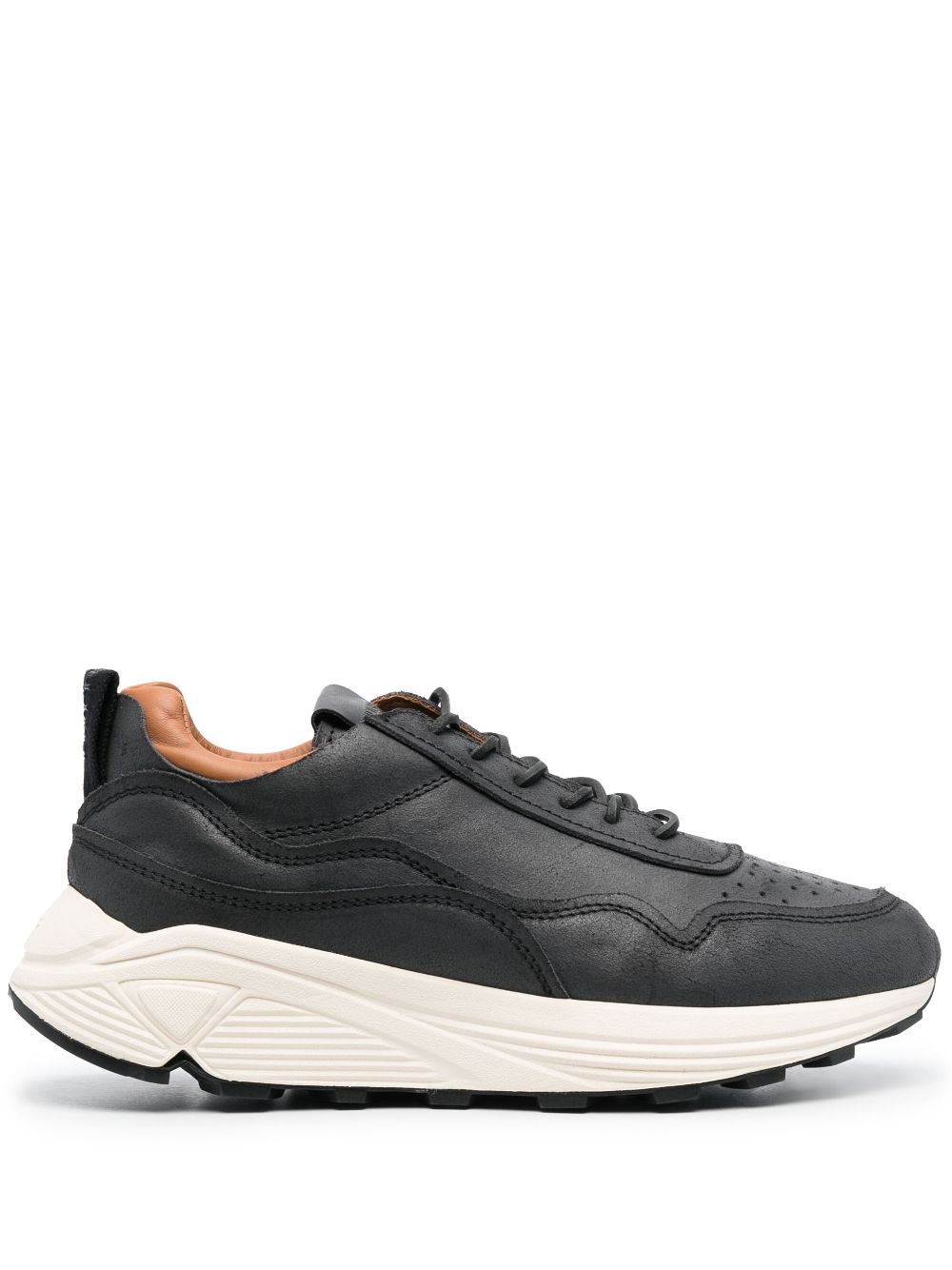 BUTTERO VINCI LOW-TOP LEATHER SNEAKERS