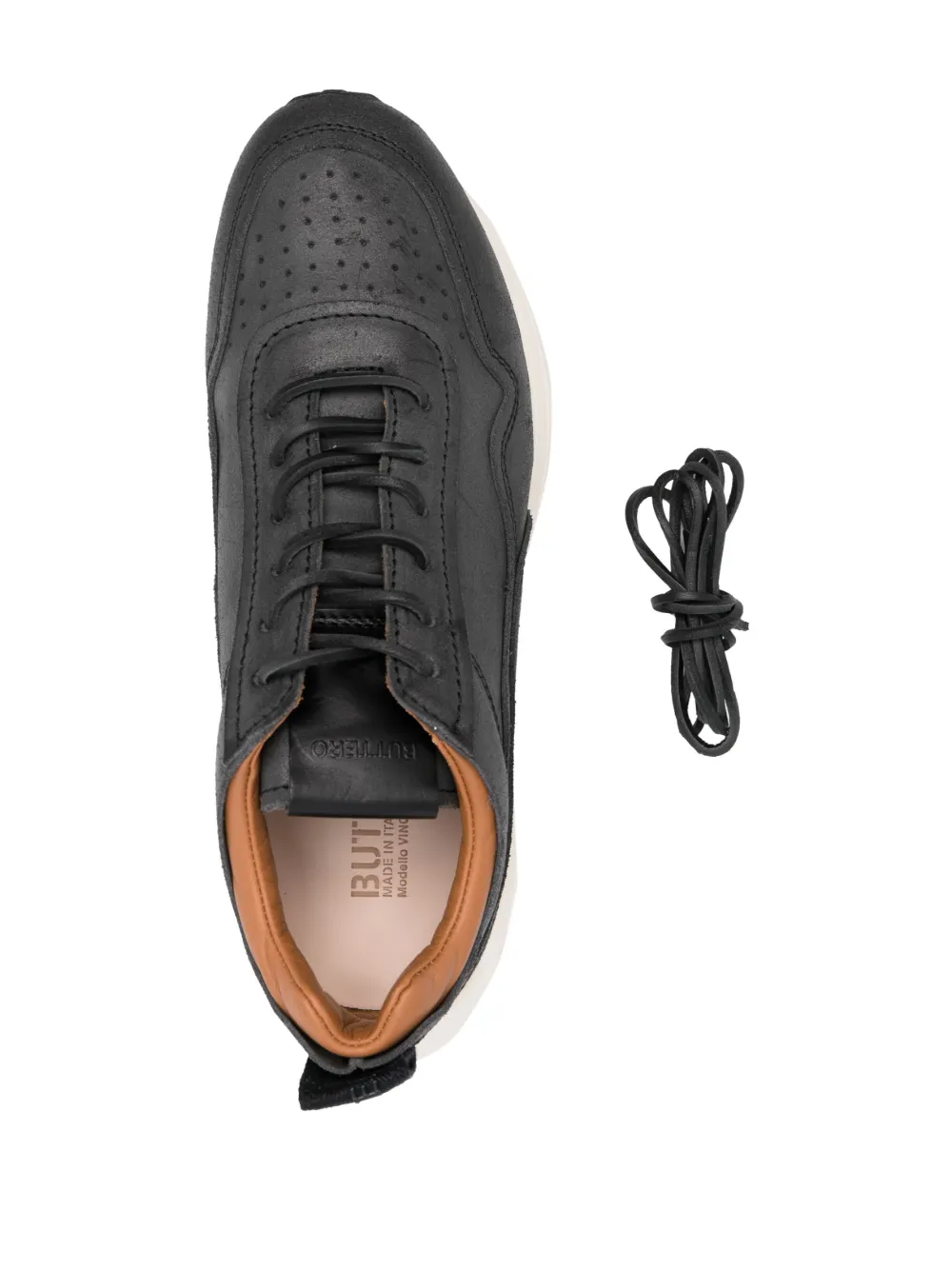 Shop Buttero Vinci Low-top Leather Sneakers In Schwarz