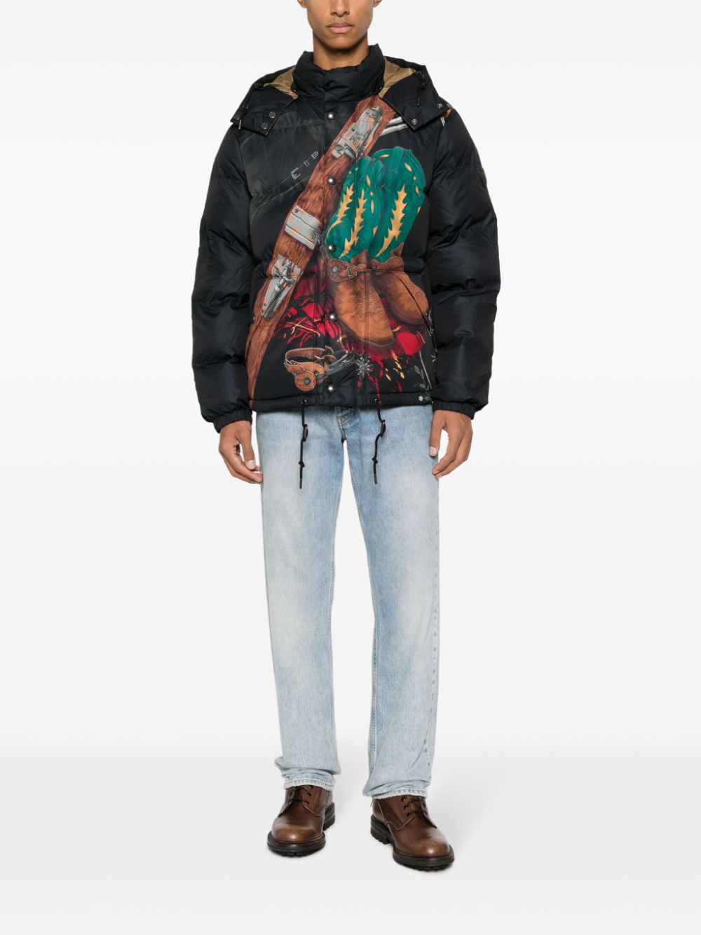 Polo Ralph Lauren Boulder graphic-print padded jacket - Black