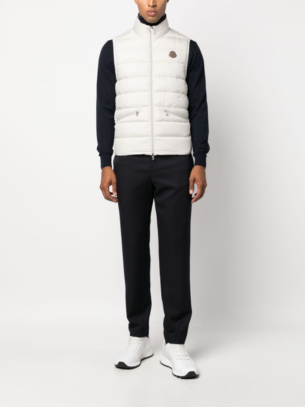 Moncler Treompan logo-appliqué padded vest - Beige