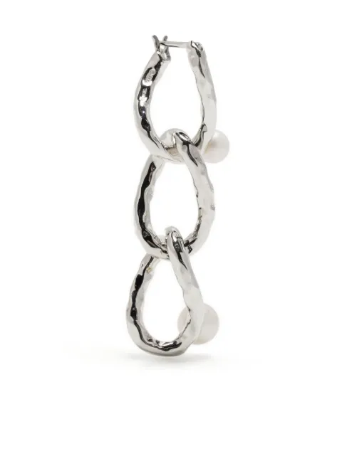 E.M. hammered chain-link hinge-pin earring