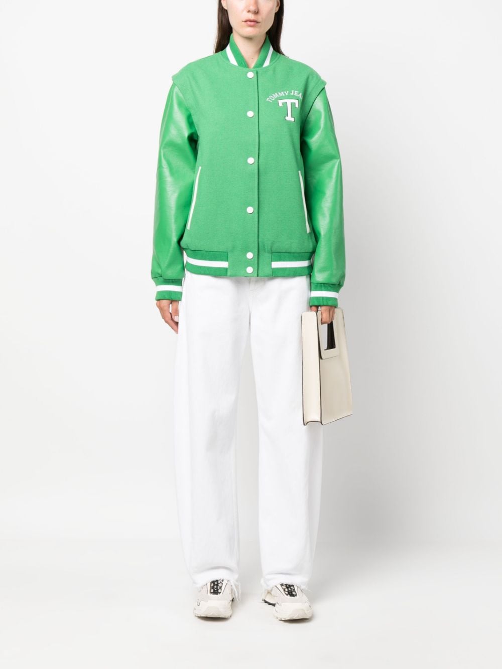 Tommy Jeans logo-embroidered bomber jacket - Groen