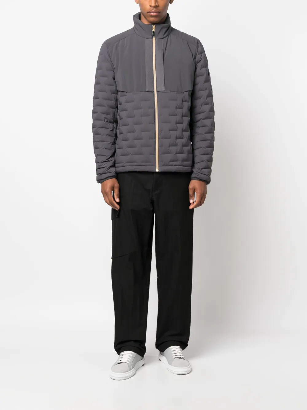BOSS zip-up padded jacket - Grijs