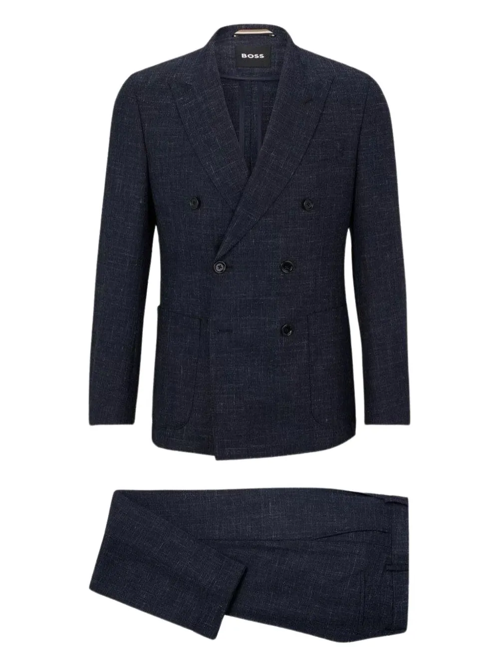 BOSS pleated double-breasted suit - ブルー BOSS pleated double-breasted suit - ブルー