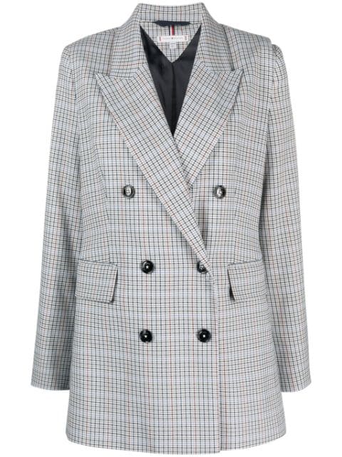 Tommy Hilfiger checked double-breasted blazer