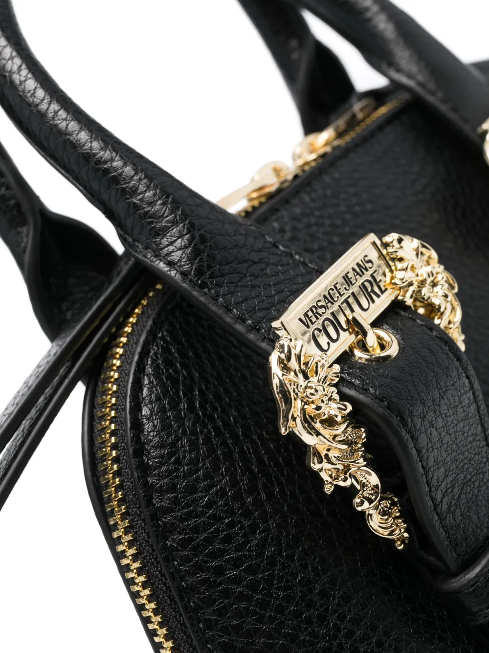 Versace Jeans Couture Baroque-buckle faux-leather Tote Bag | Black