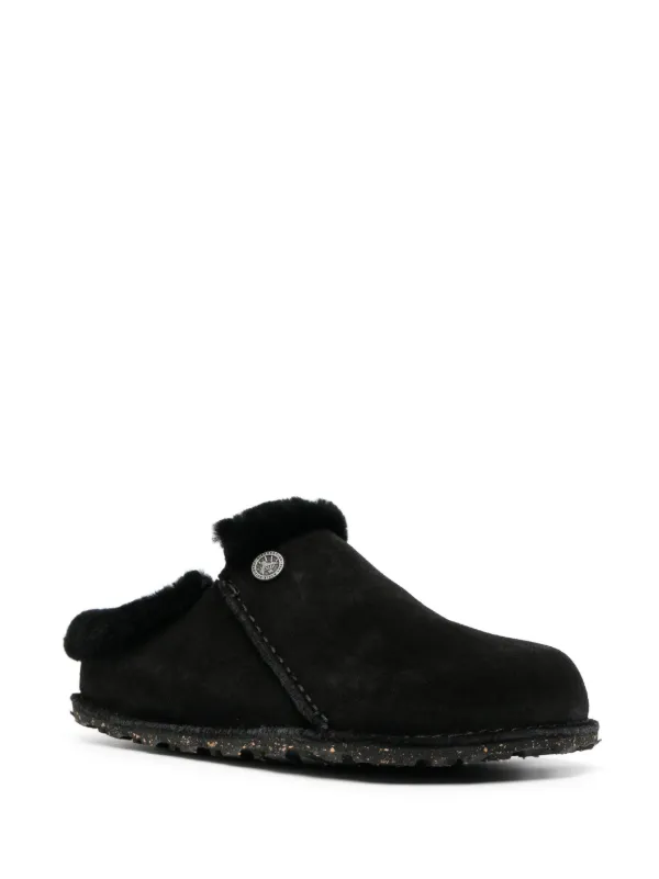 Birkenstock Zermatt Premium Suede Slippers Black FARFETCH IN