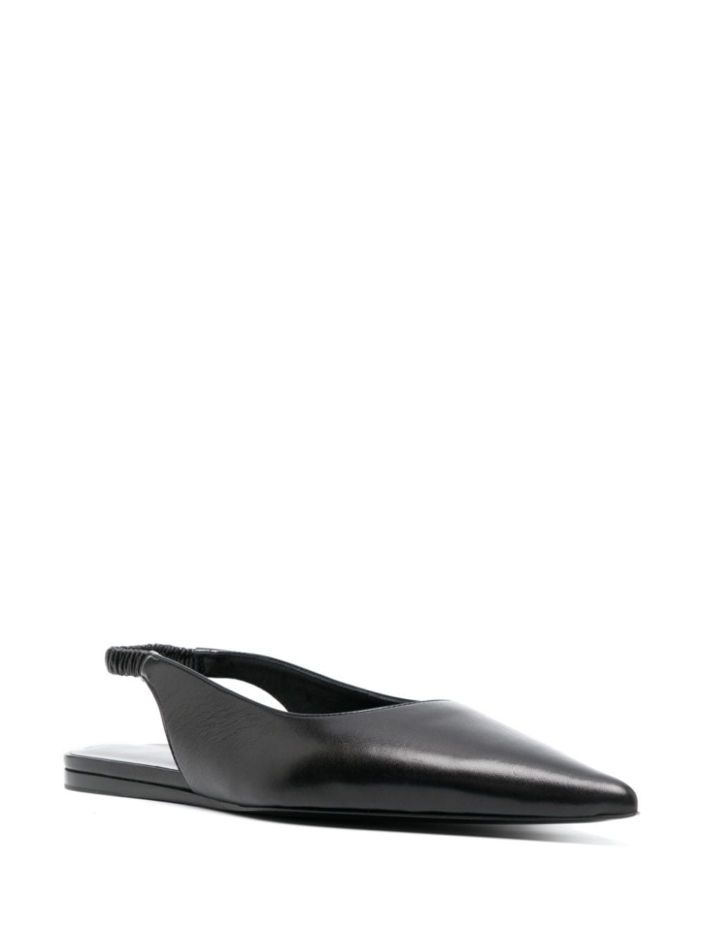 Shop Proenza Schouler Pointed-toe Leather Ballerina Shoes In Schwarz