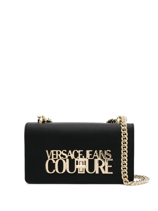 VERSACE JEANS COUTURE ショルダーバッグ ブラック ロゴ