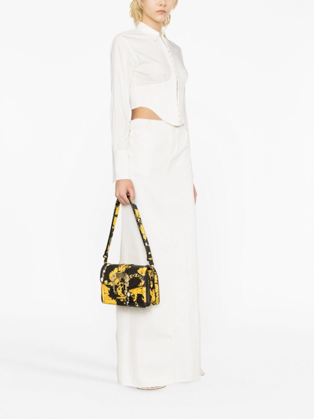 Versace Jeans Couture baroque-print satchel bag - Zwart