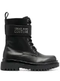 Versace Jeans Couture logo-plaque lace-up boots - Black