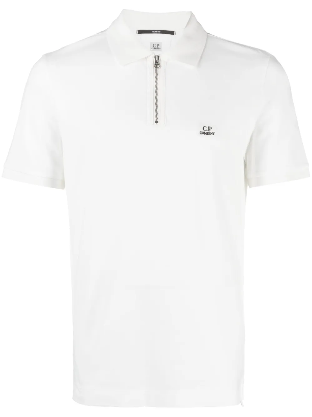 C.p. Company Logo-embroidered Polo Shirt In White