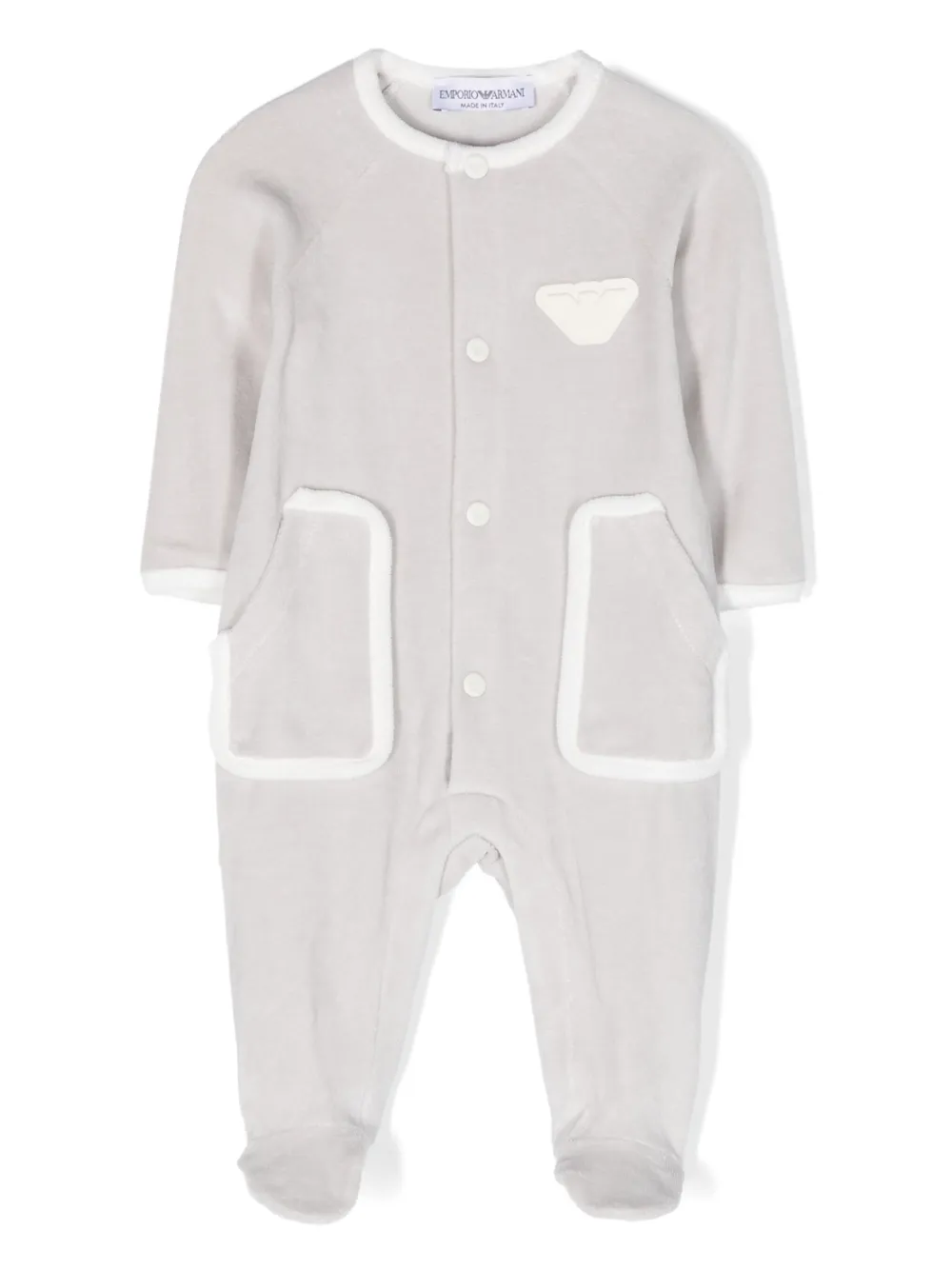 Emporio Ar i Kids Romper met logopatch Grijs
