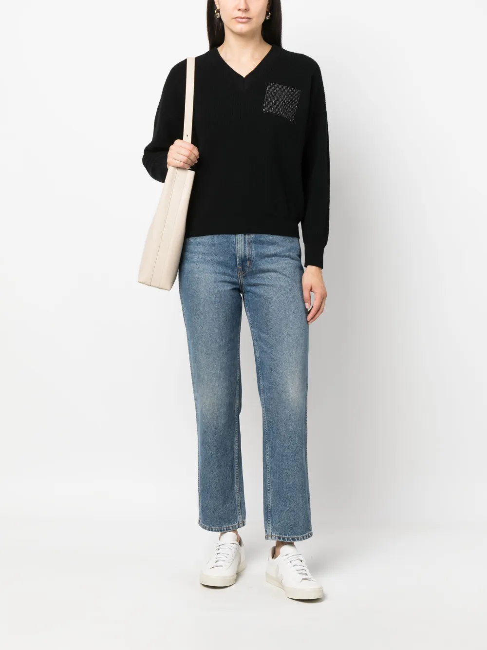 Peserico Metallic trui - Zwart