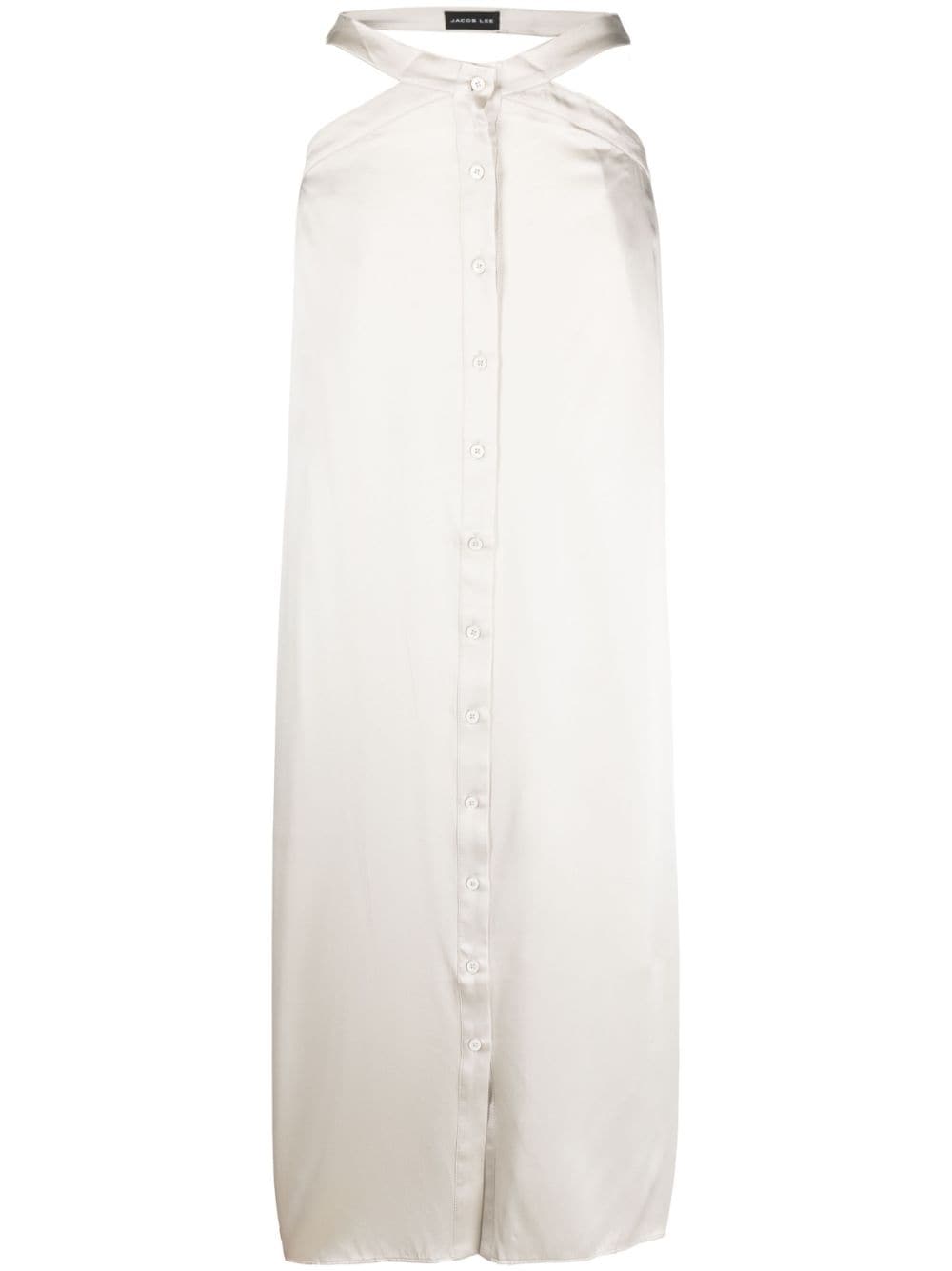 Jacob Lee cut-out silk maxi skirt - Neutrals