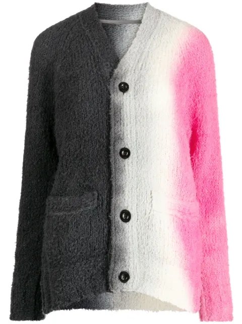 sacai tie-dye print wool-blend cardigan