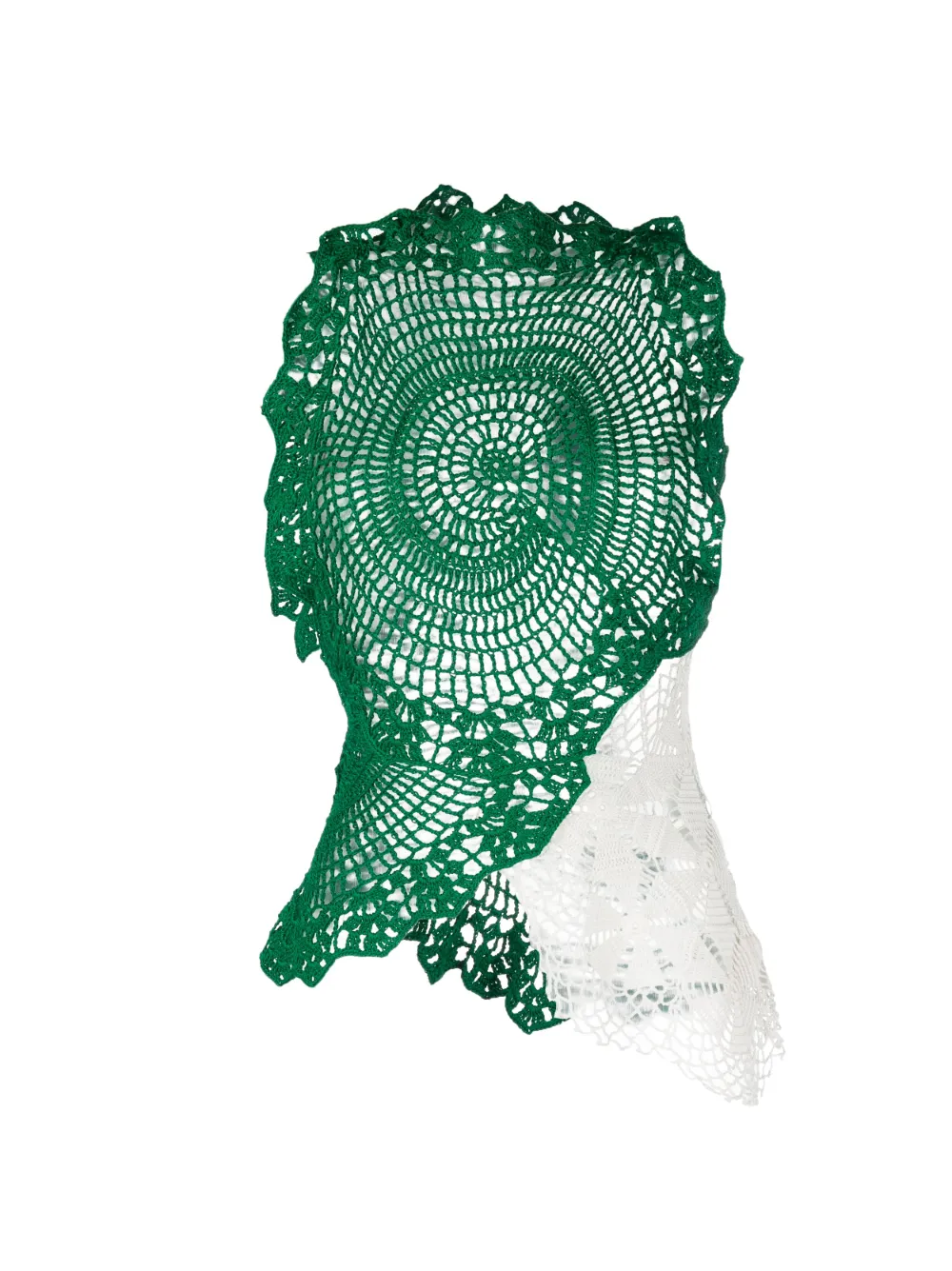 The Row Crochet Asymmetric Chrysta Top In Green