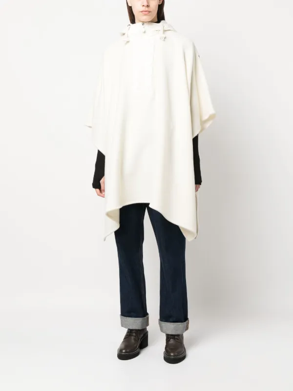 Moncler Panelled Hooded Wool Cape White FARFETCH AE