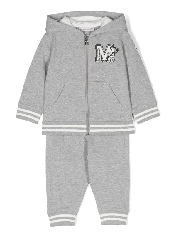 Moncler grey hot sale tracksuit