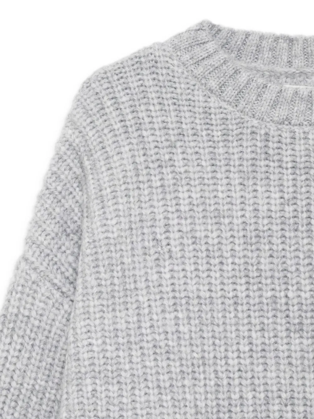 Shop Anine Bing Chunky-knit Crew-neck Jumper In Grey