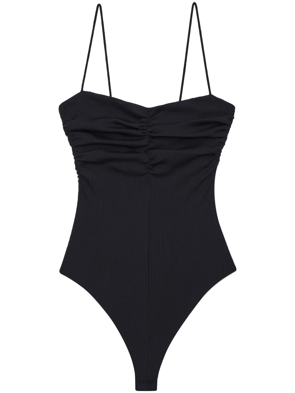 ANINE BING Lera ribbed bodysuit - Black