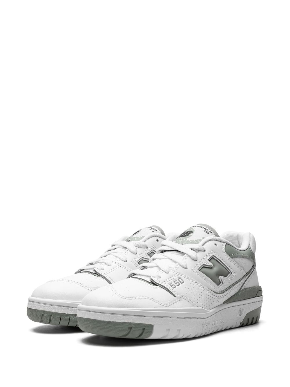 Shop New Balance 550 "white Green" Sneakers In Grey