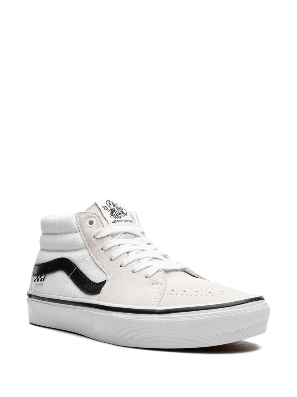 Shop Vans Skate Grosso Mid "white/black" Sneakers In Neutrals