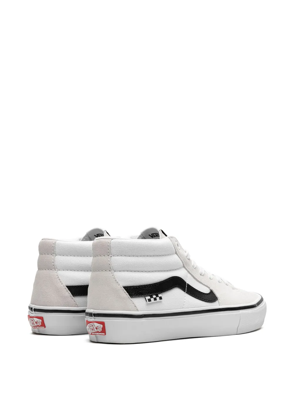 Shop Vans Skate Grosso Mid "white/black" Sneakers In Neutrals