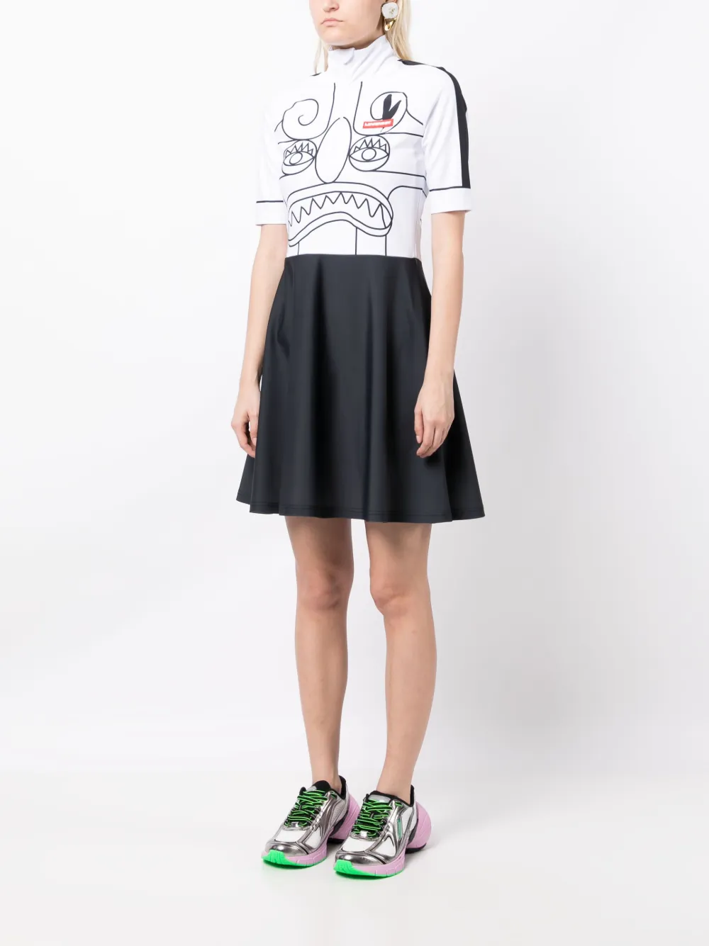 Charles Jeffrey Loverboy face-print flared minidress | Dresses | Image 3