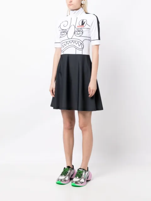Charles Jeffrey Loverboy face-print flared minidress 31060601 - 2