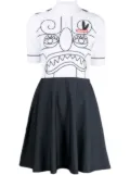 Charles Jeffrey Loverboy face-print flared minidress - Black