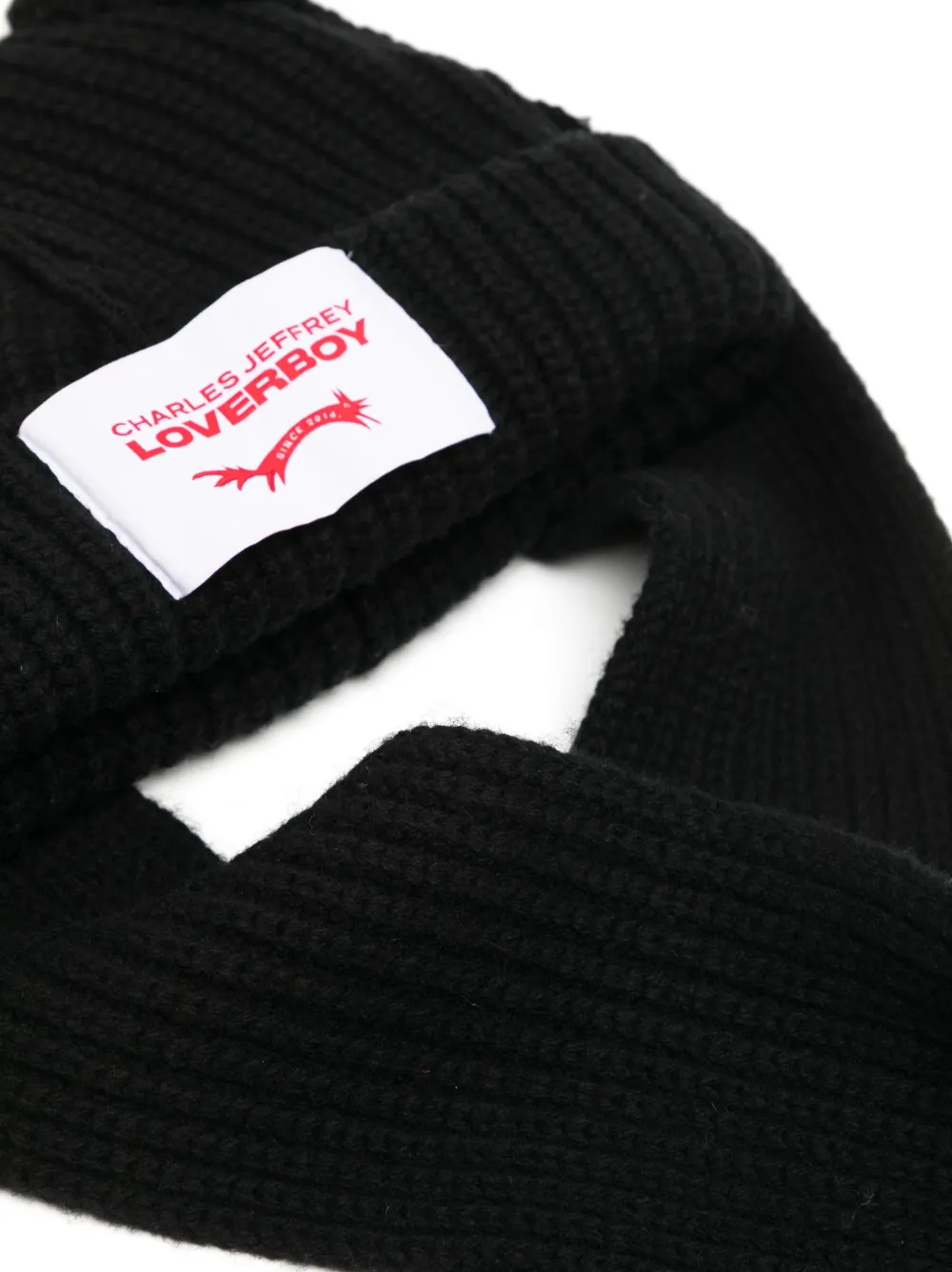 Charles Jeffrey Loverboy Rabbit ears knit beanie - Zwart