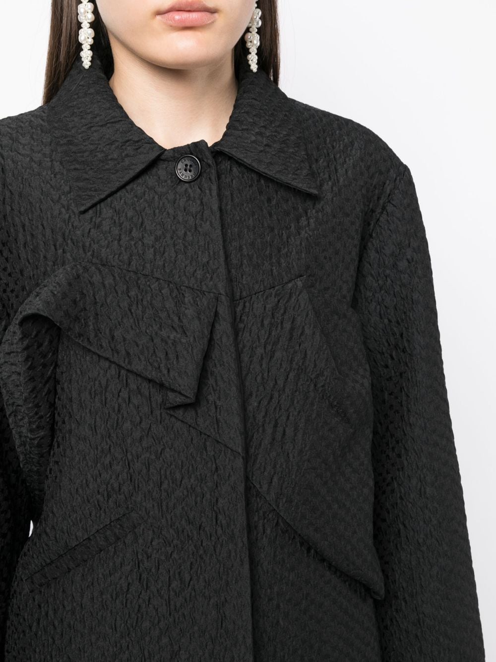 Shop Cecilie Bahnsen Single-breasted Button-fastening Jacket In Black