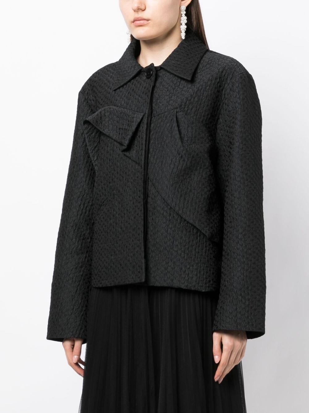 Shop Cecilie Bahnsen Single-breasted Button-fastening Jacket In Black