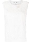 Oscar de la Renta chantilly-lace sleeveless top - White