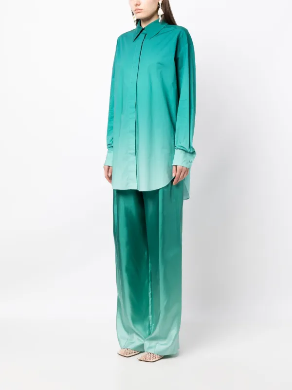 Oscar De La Renta グラデーション シャツジャケット | グリーン