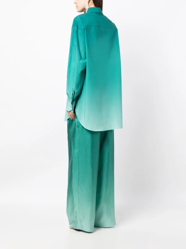 Oscar De La Renta グラデーション シャツジャケット | グリーン