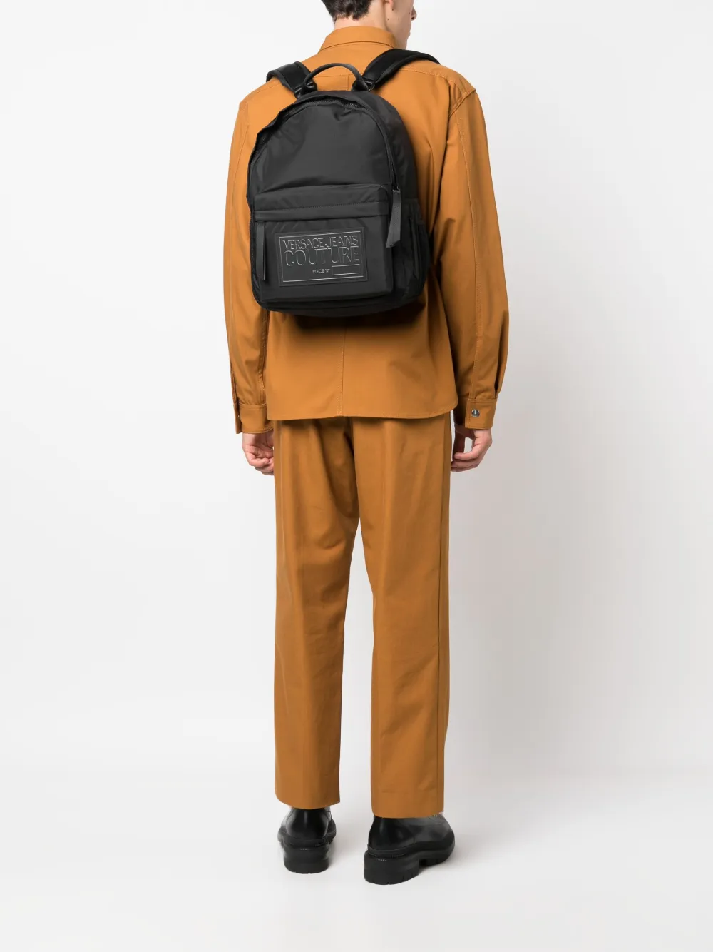 ⭕️ VERSACE JEANS Backpack Black Nylon Designer Logo Versace Jeans Couture logo-patch Backpack | Black | FARFETCH JO main image 4