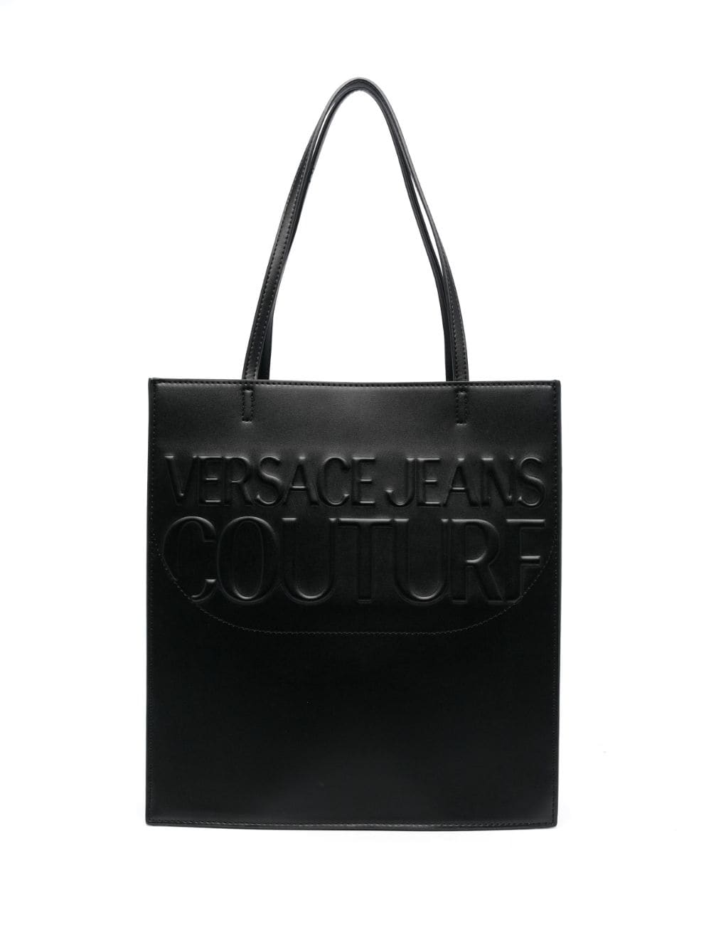 Versace Jeans Couture Embossed-logo Tote Bag In Black