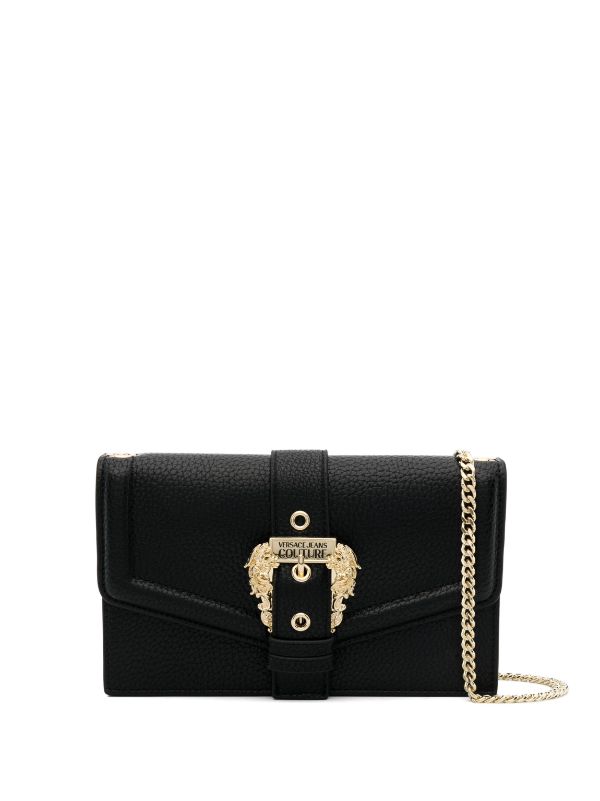 Versace Jeans Couture baroque buckle women's bag in imitation leather Black