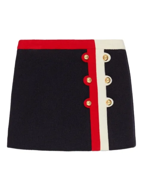 Gucci Kids decorative-button wool skirt