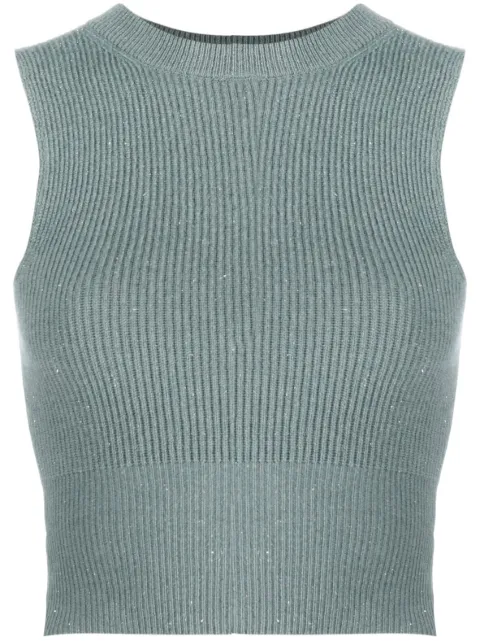 Peserico ribbed-knit sleeveless top 