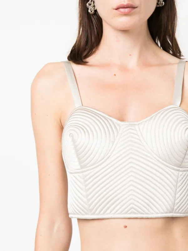 Topshop cream tie shoulder crop top hot sale