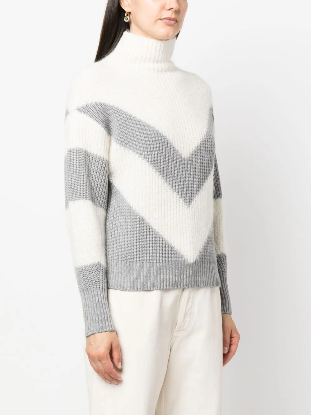  Peserico Two-tone Design Jumper - Grey 