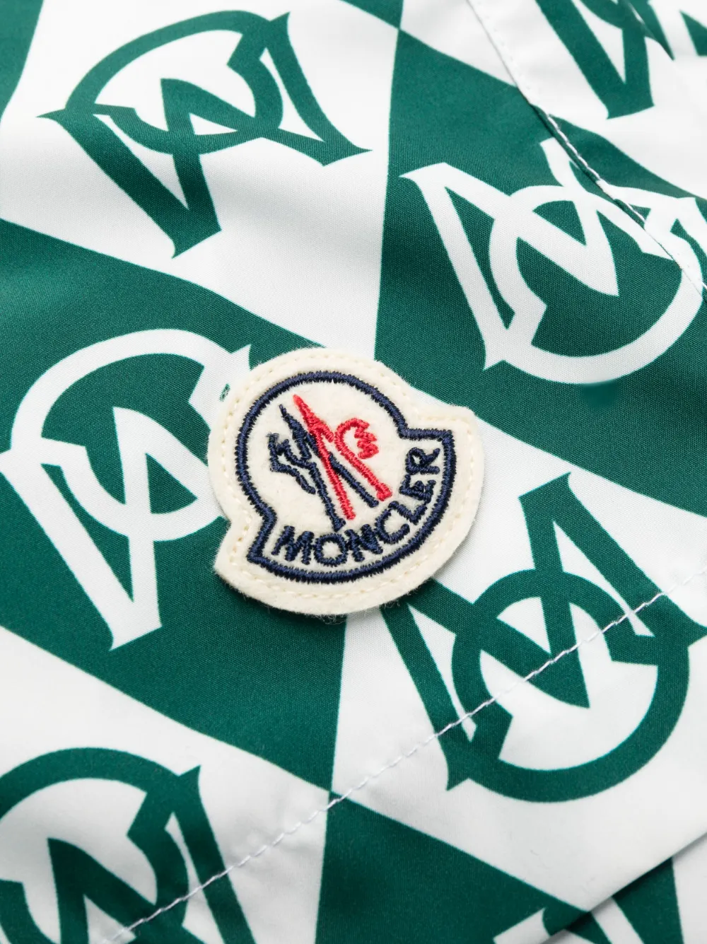  Moncler Monogram-print Swim Shorts - Green 