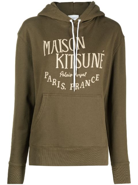 Maison Kitsune logo-print cotton-jersey hoodie Women