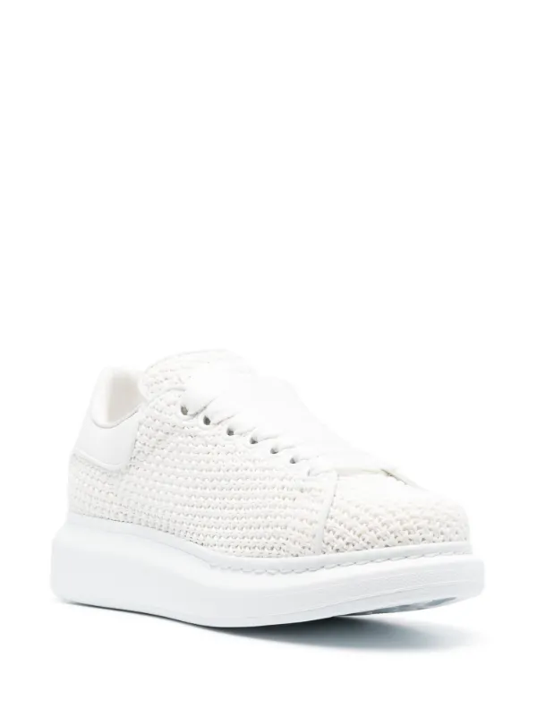 Alexander McQueen Knitted lace up Sneakers White FARFETCH SA